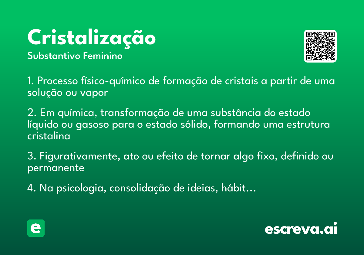 cristalização