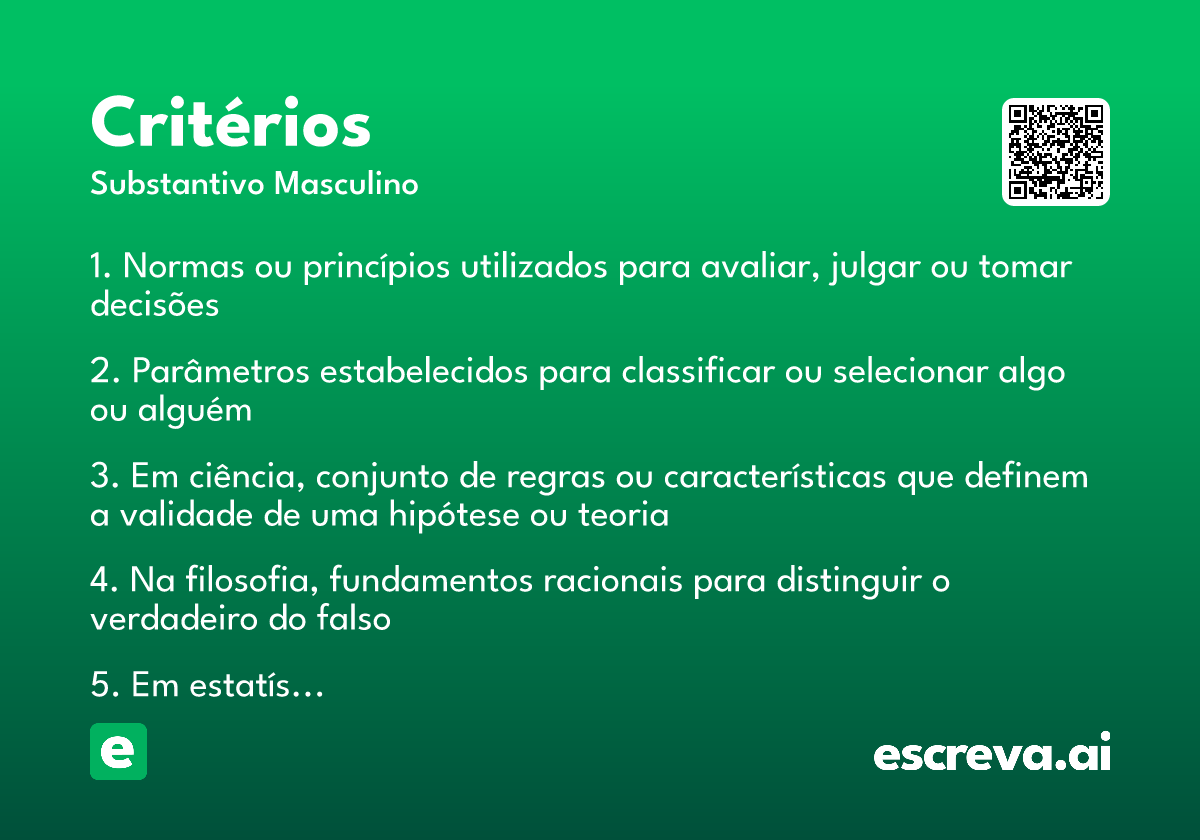 critérios