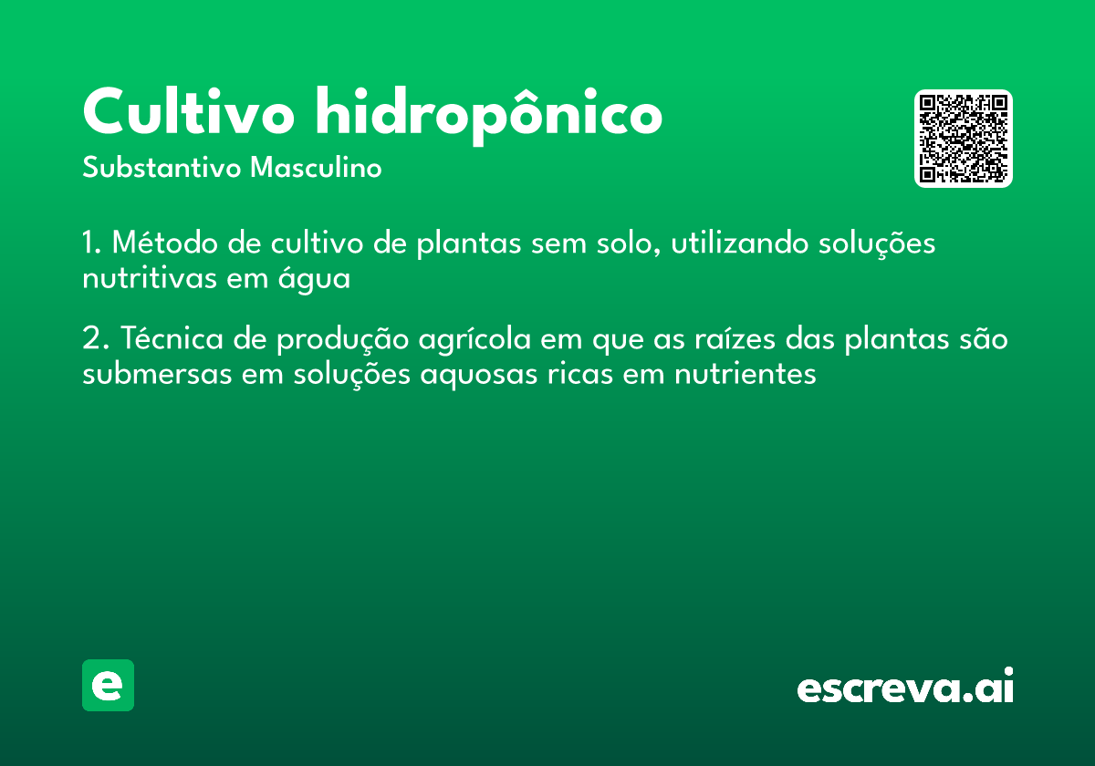 cultivo hidropônico