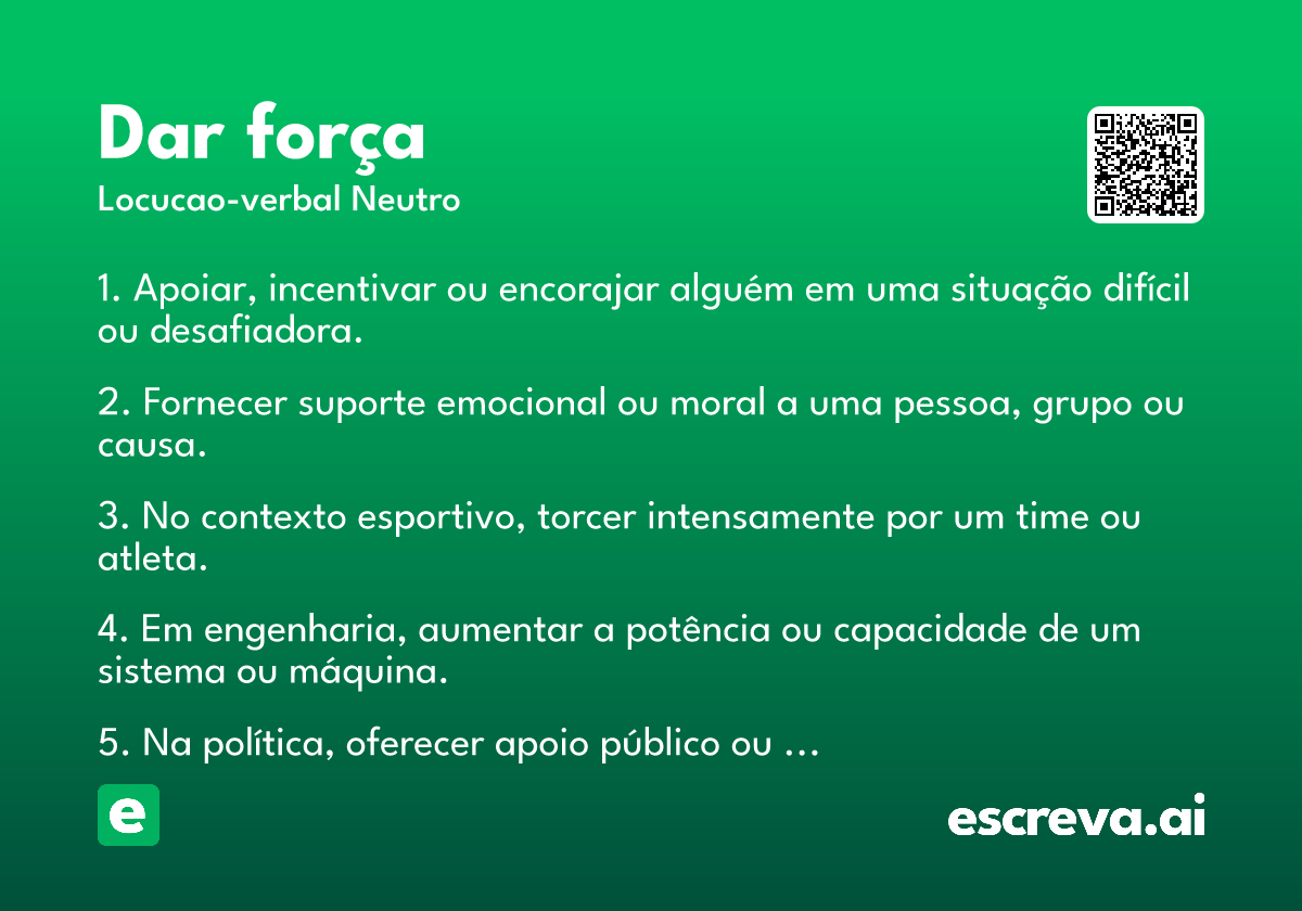 dar força