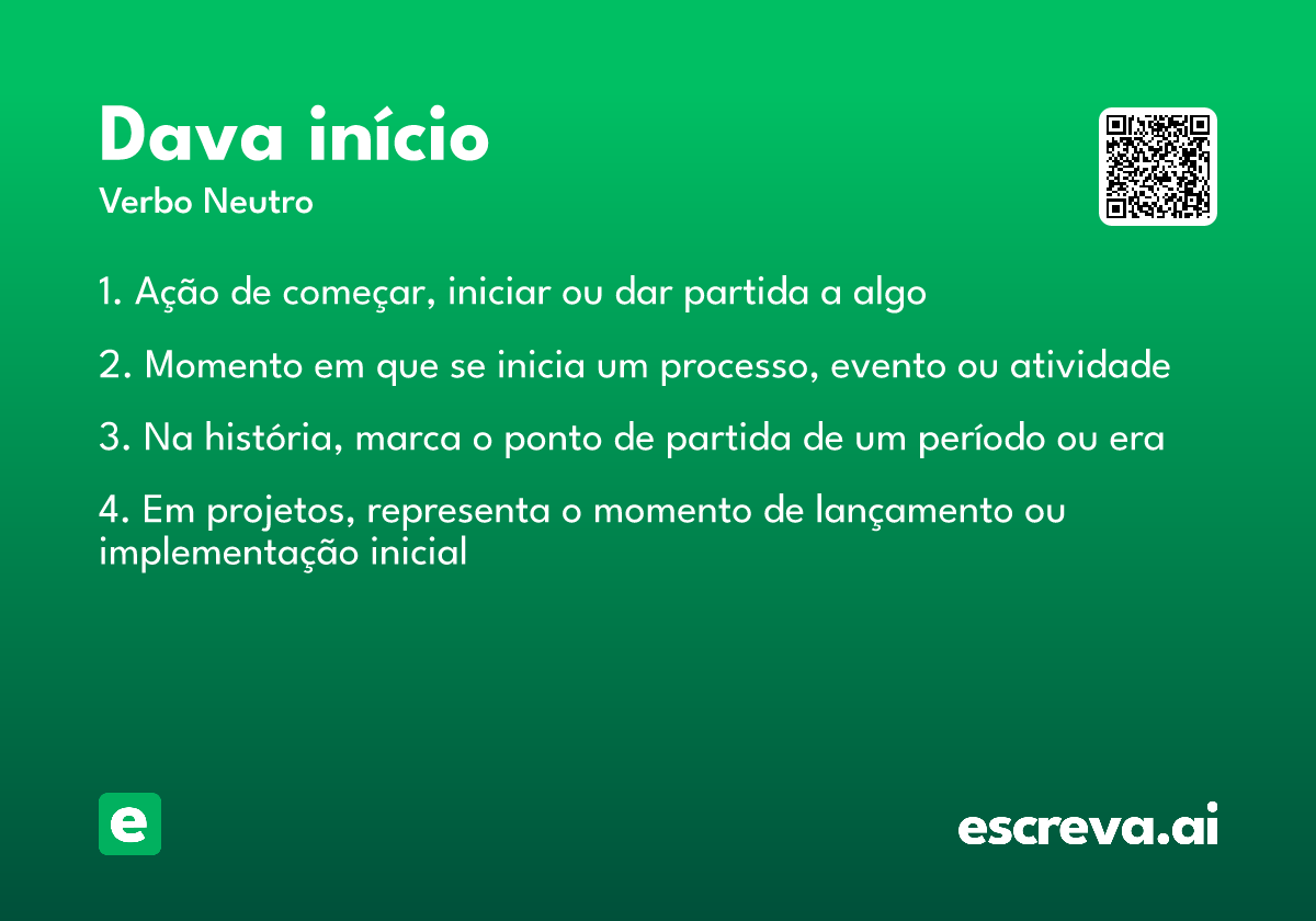 dava início