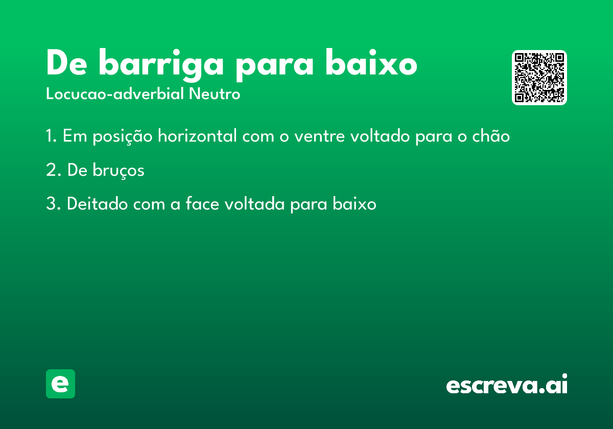 de barriga para baixo