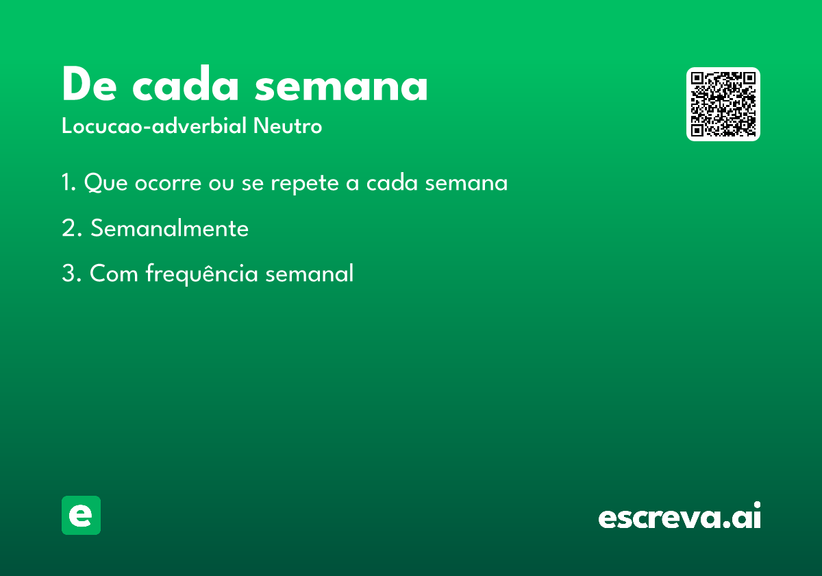 de cada semana