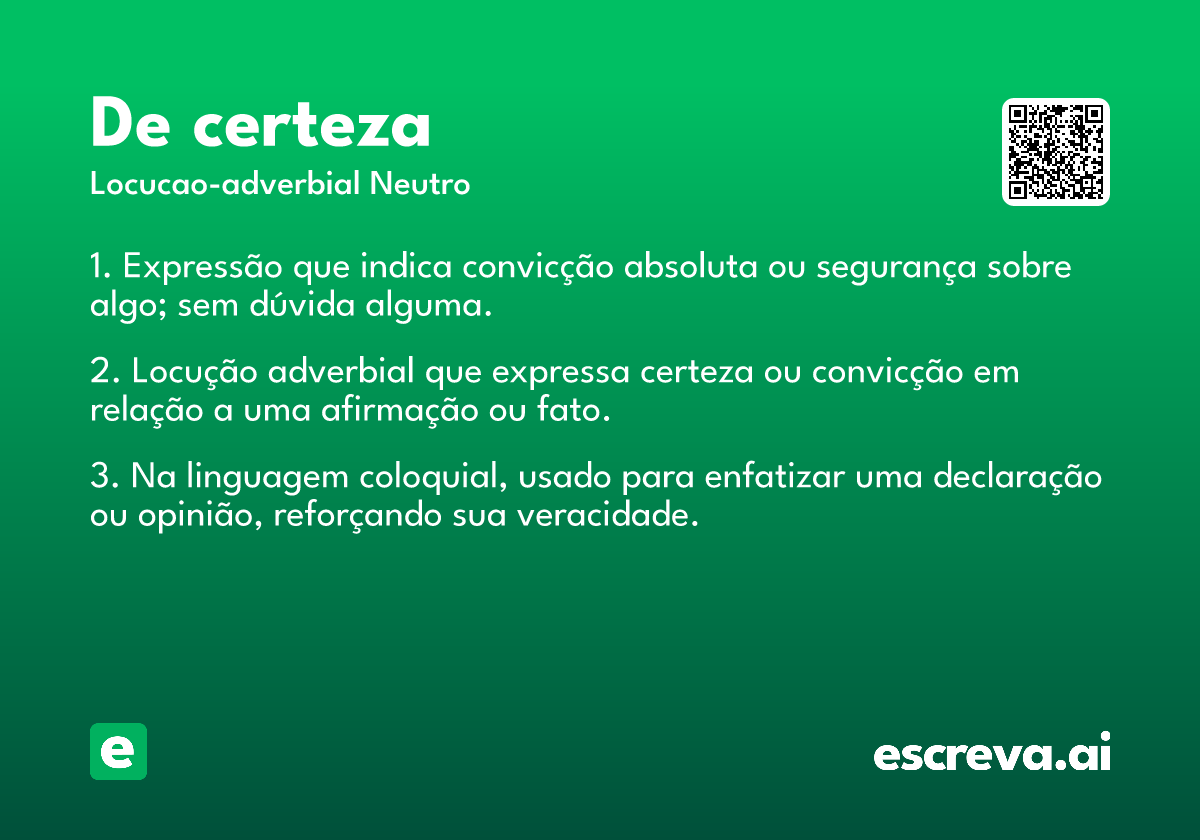 de certeza