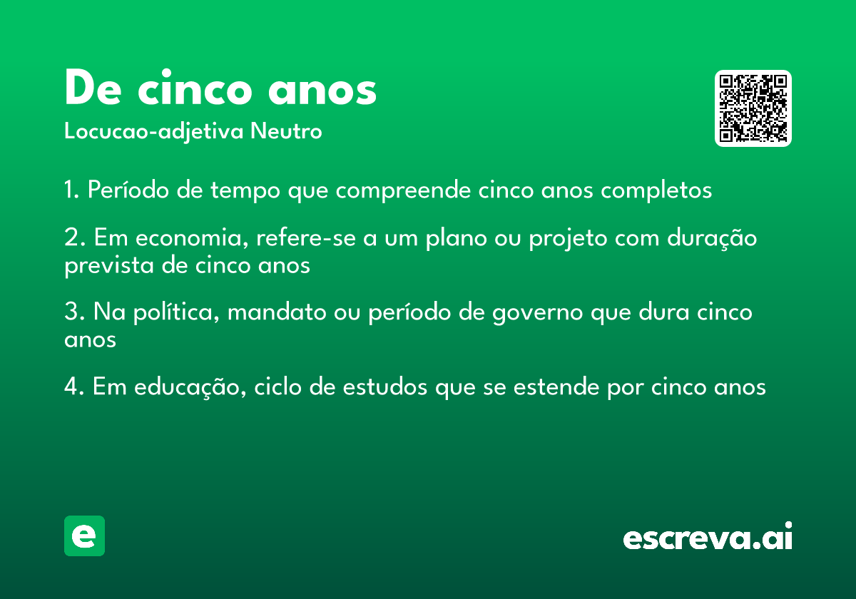 de cinco anos