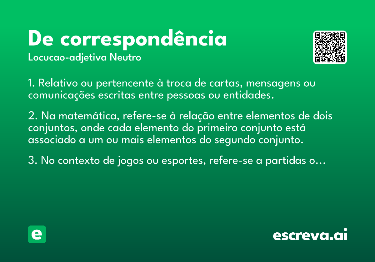 de correspondência