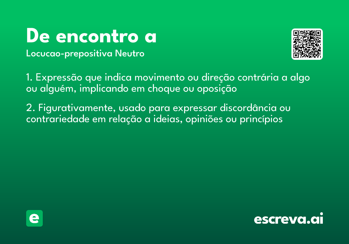 de encontro a