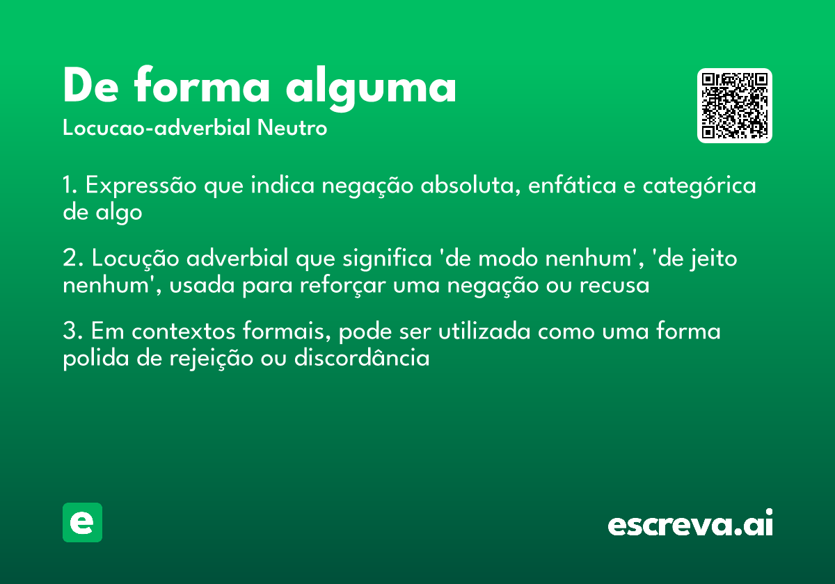 de forma alguma