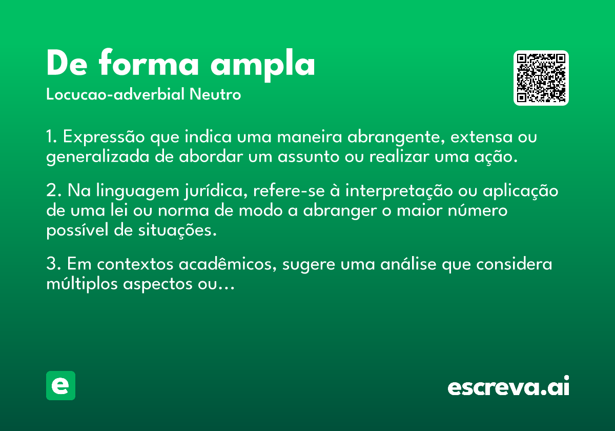 de forma ampla