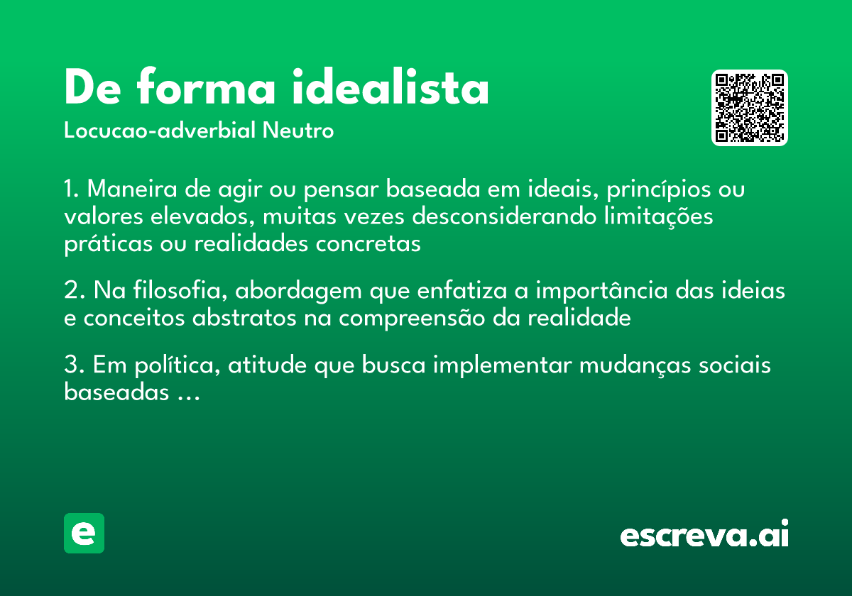 de forma idealista
