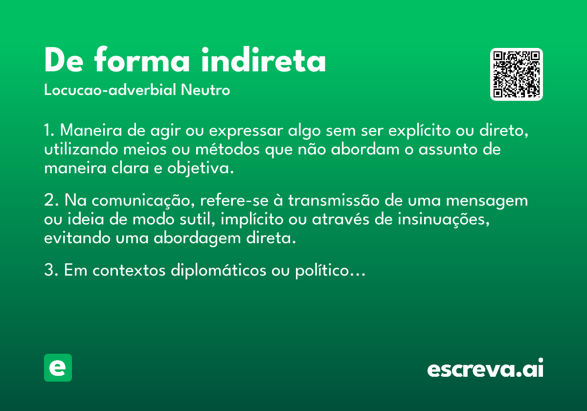 de forma indireta
