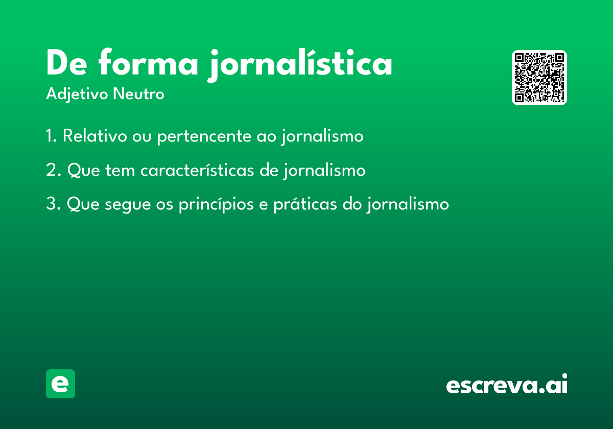 de forma jornalística