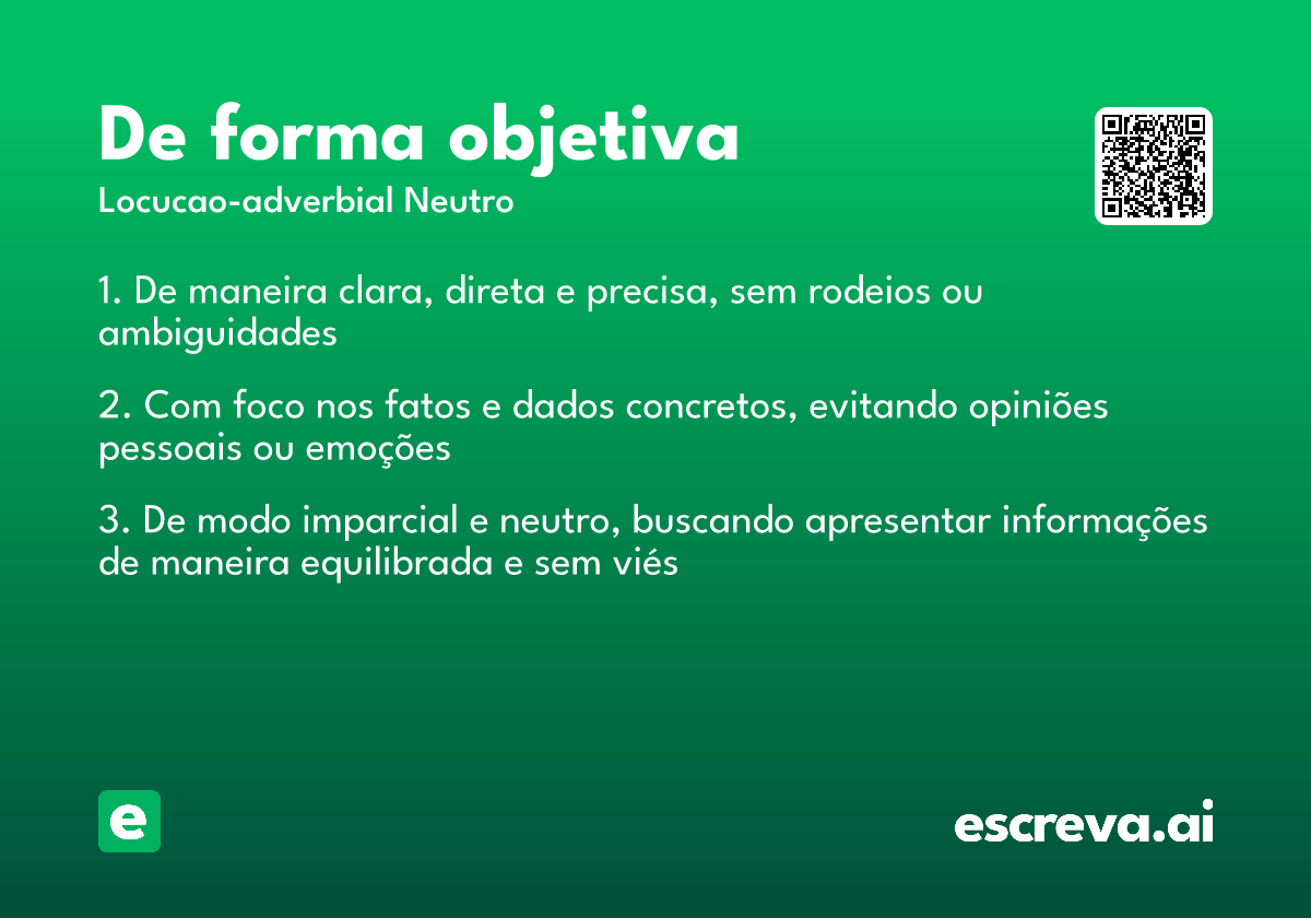 de forma objetiva