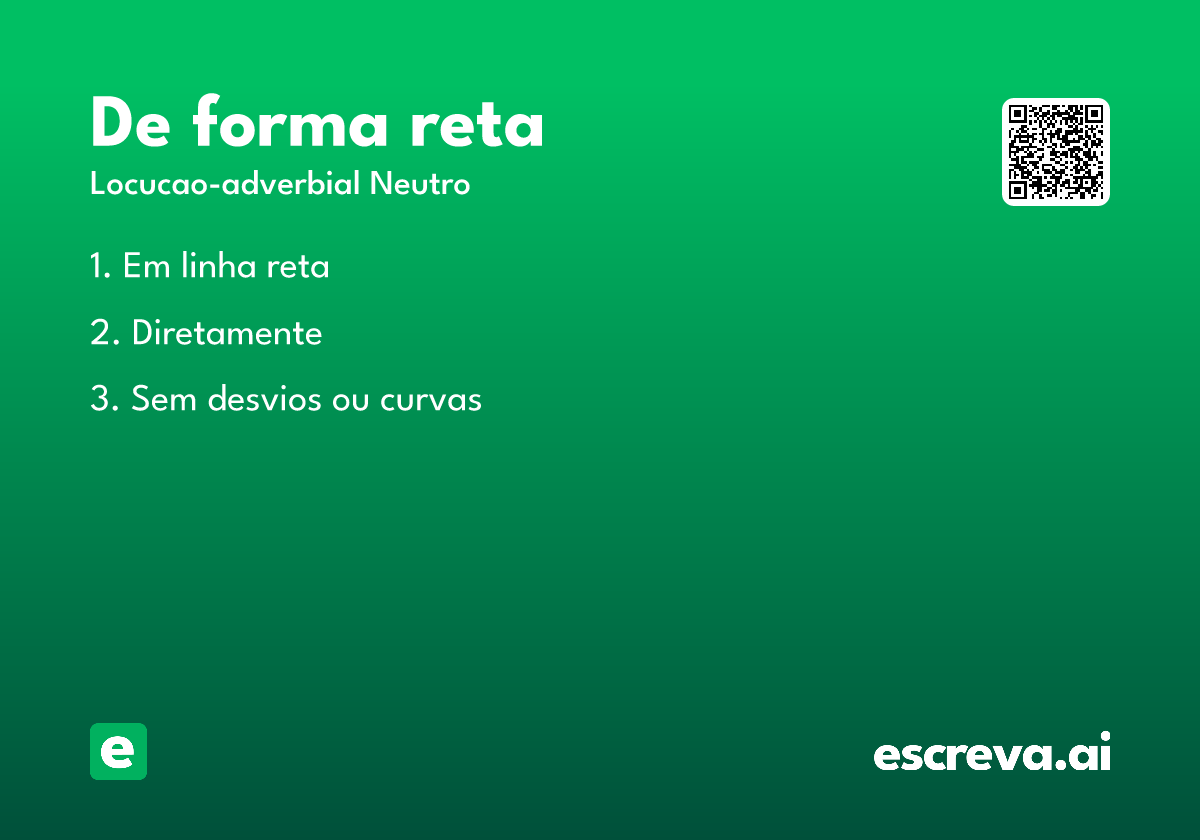 de forma reta