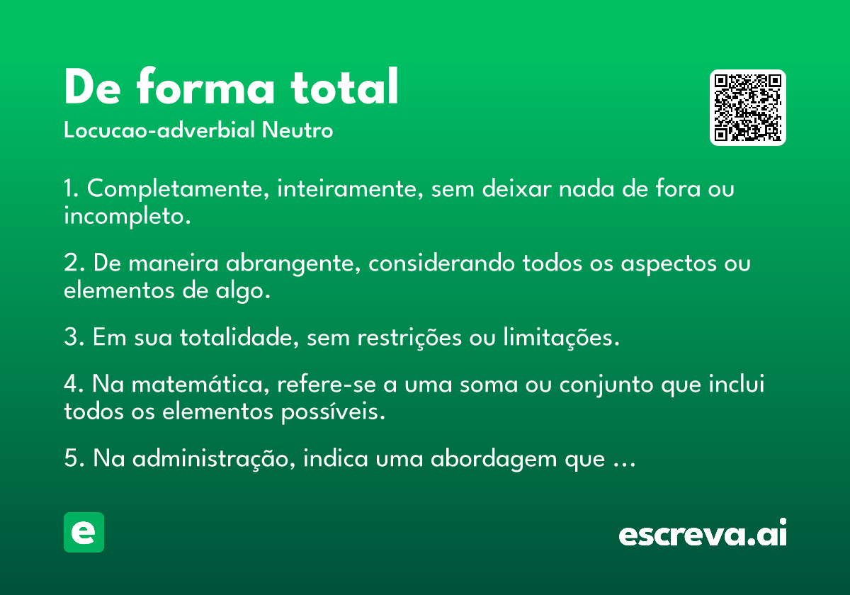 de forma total