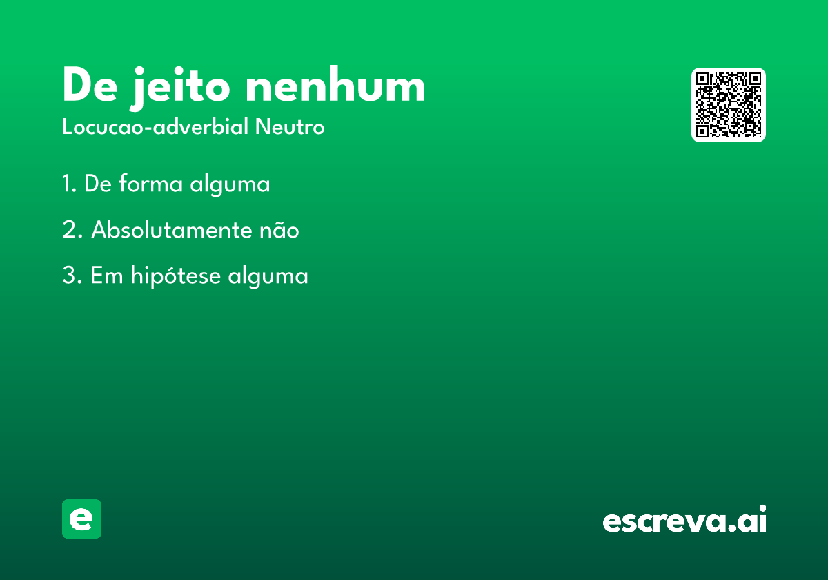 de jeito nenhum