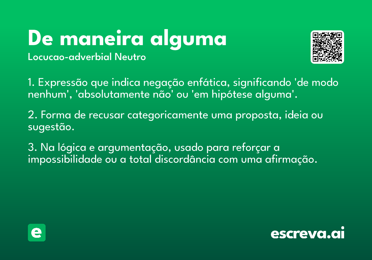 de maneira alguma