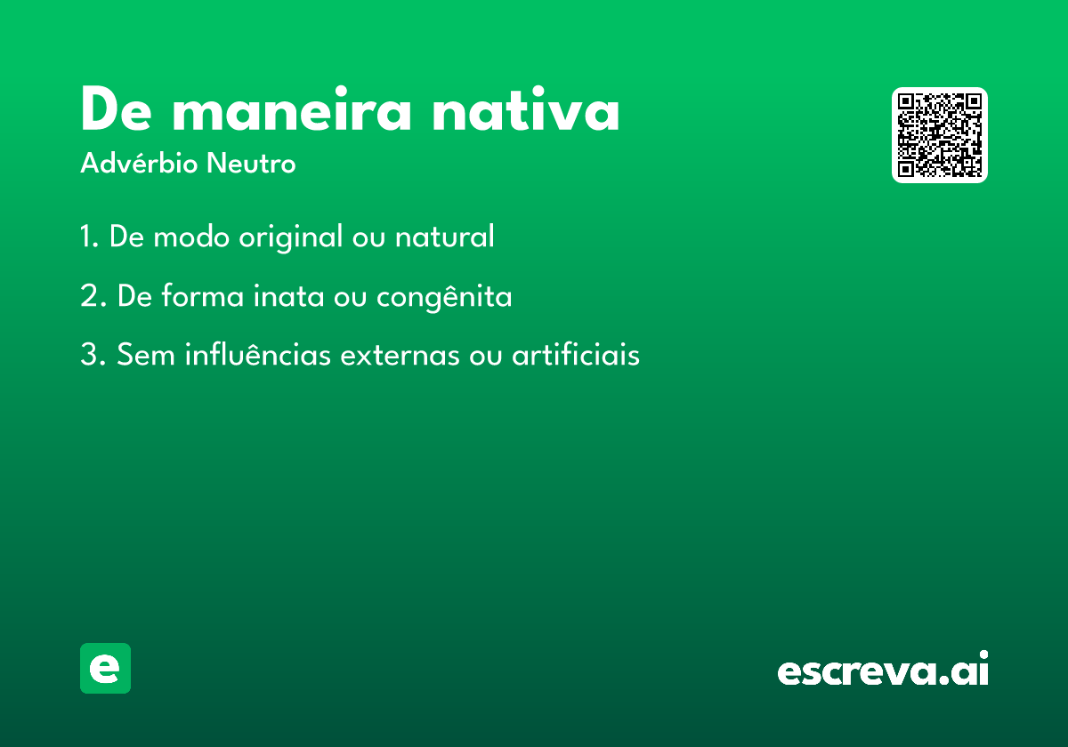 de maneira nativa
