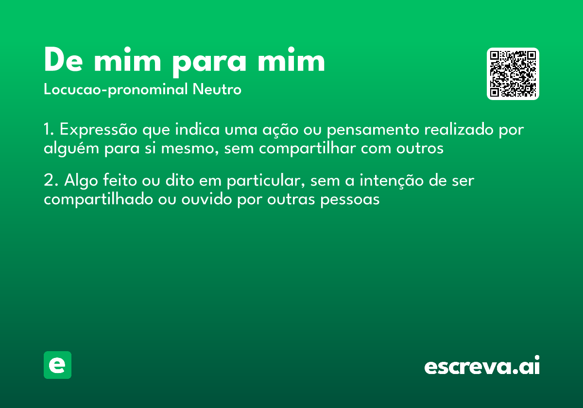 de mim para mim