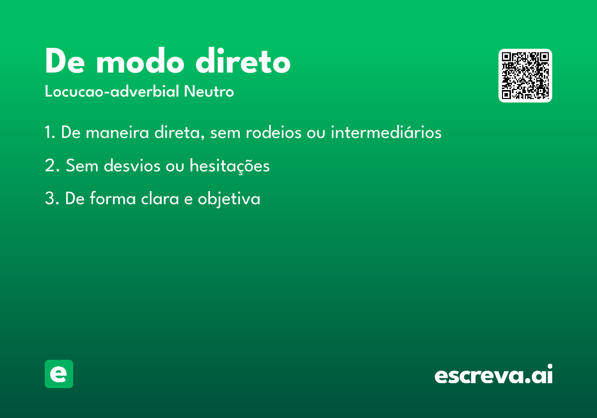 de modo direto