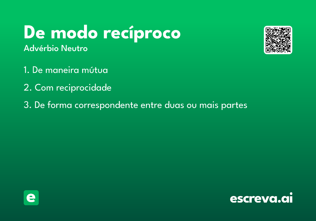 de modo recíproco