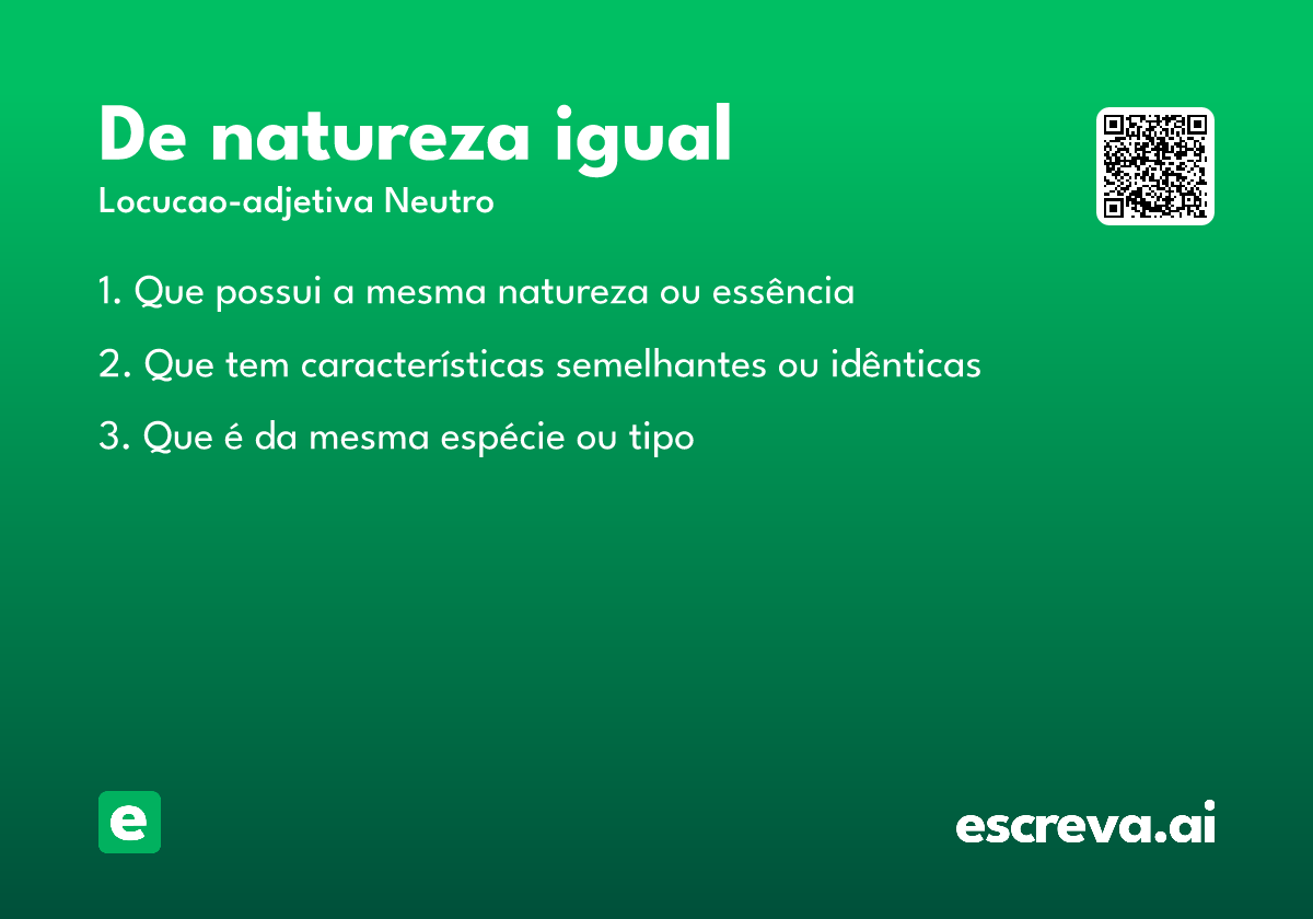 de natureza igual