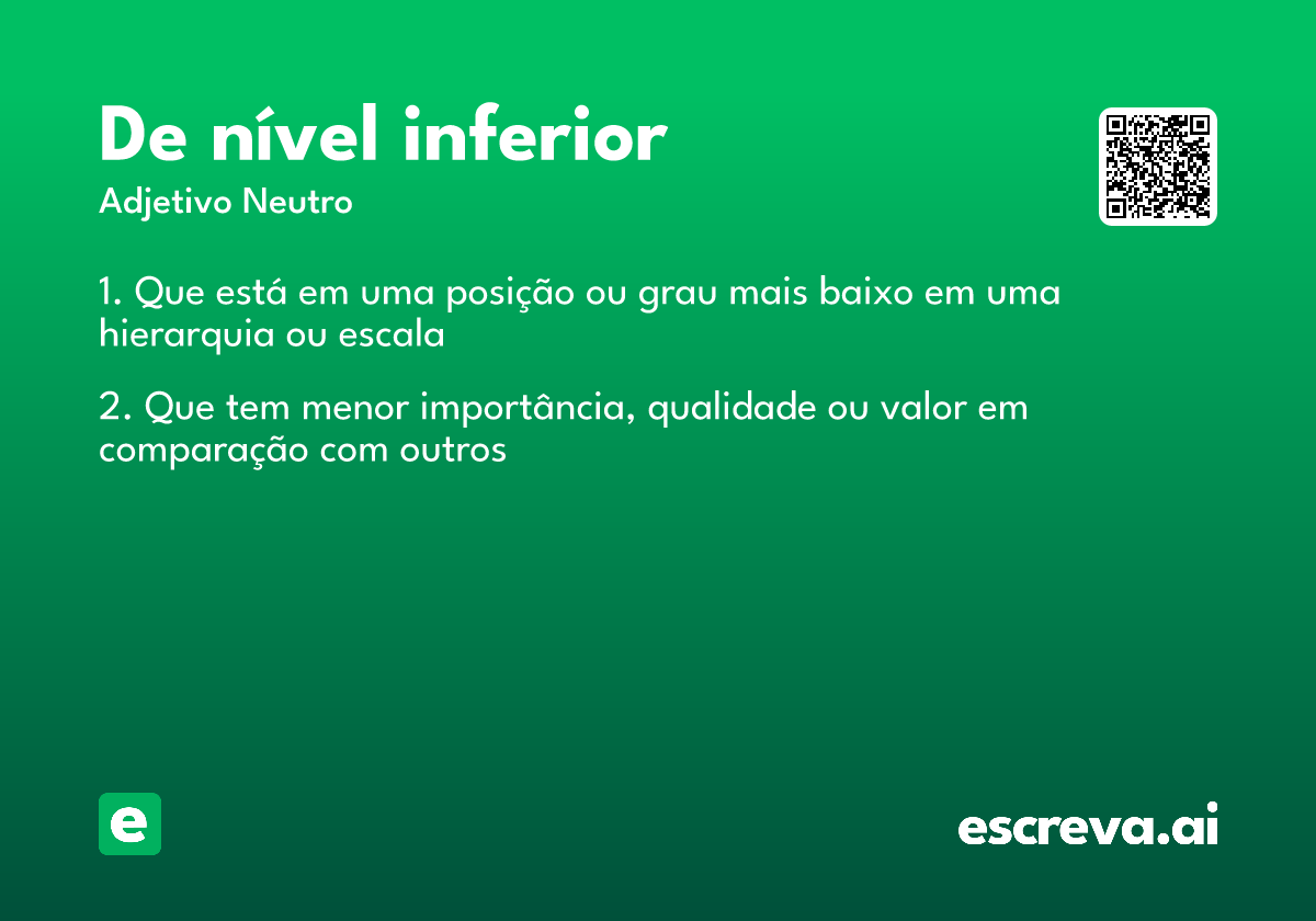 de nível inferior