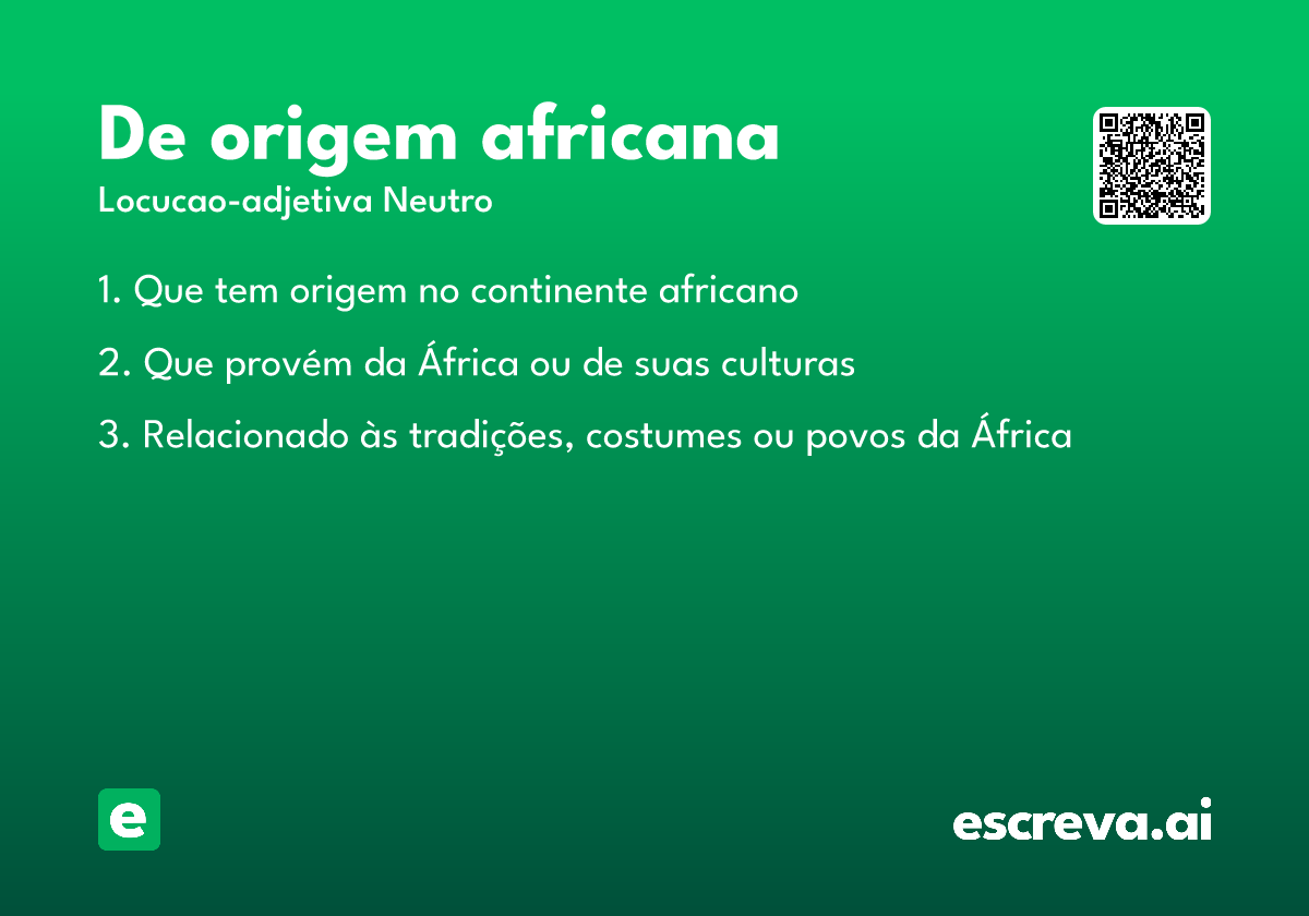 de origem africana