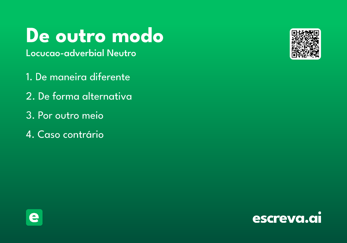de outro modo