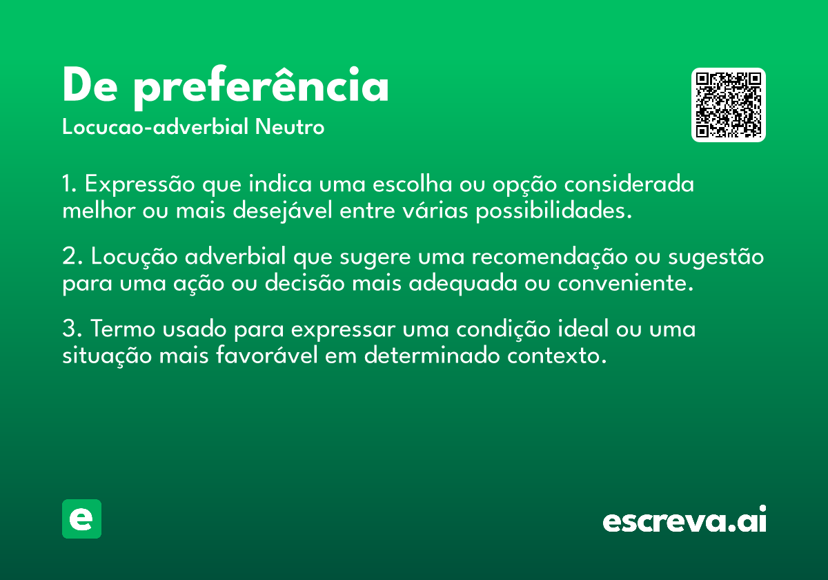 de preferência