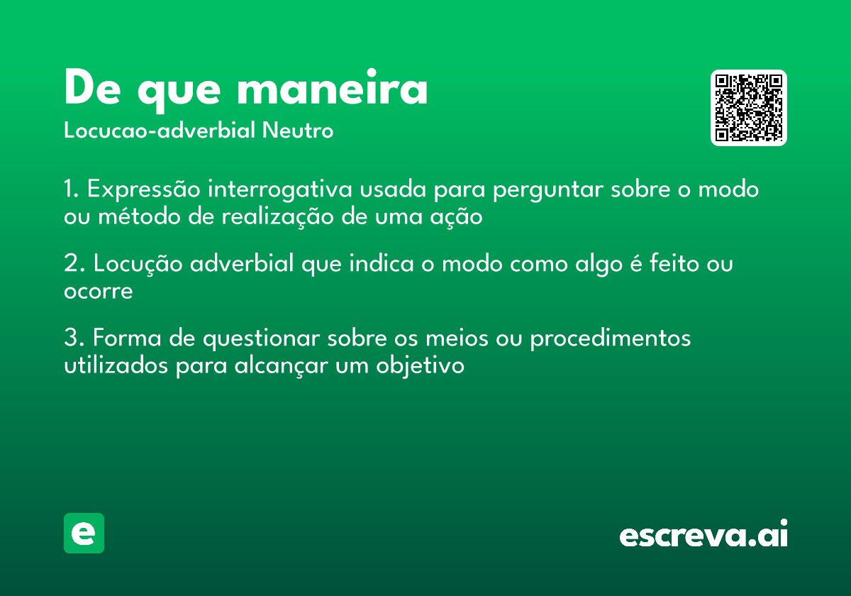 de que maneira