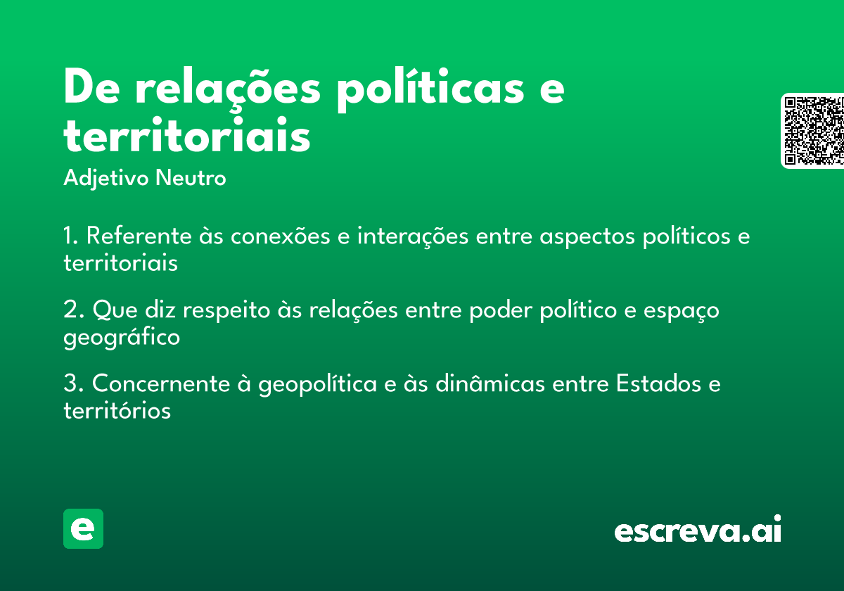 de relações políticas e territoriais