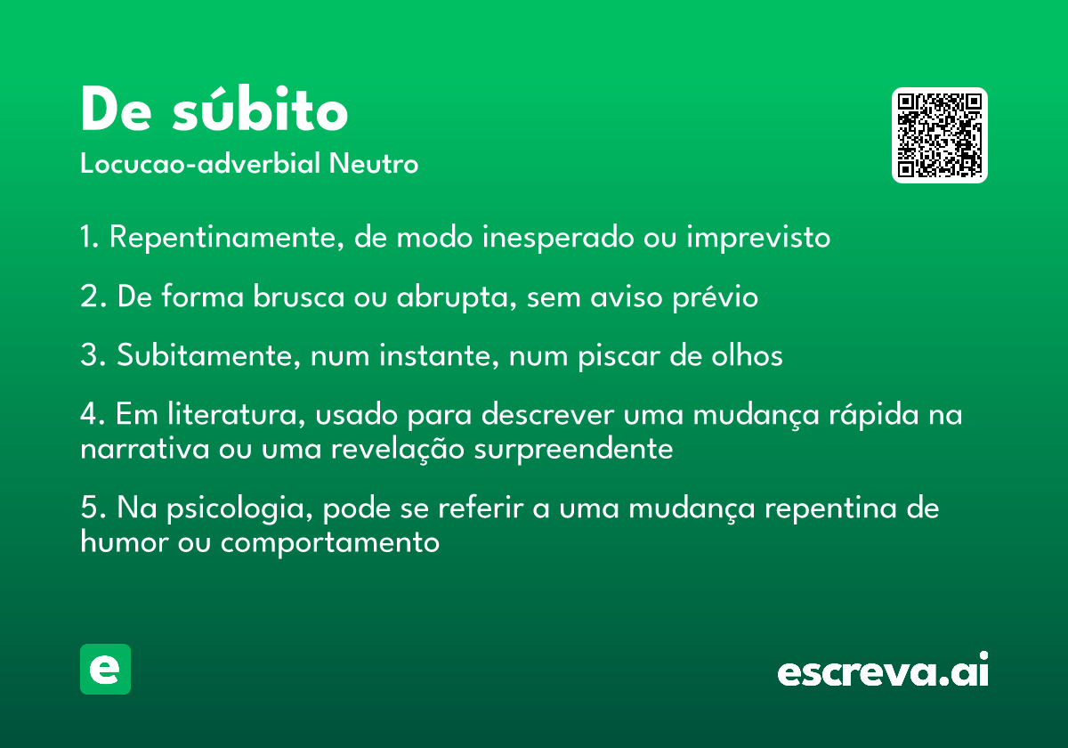 de súbito