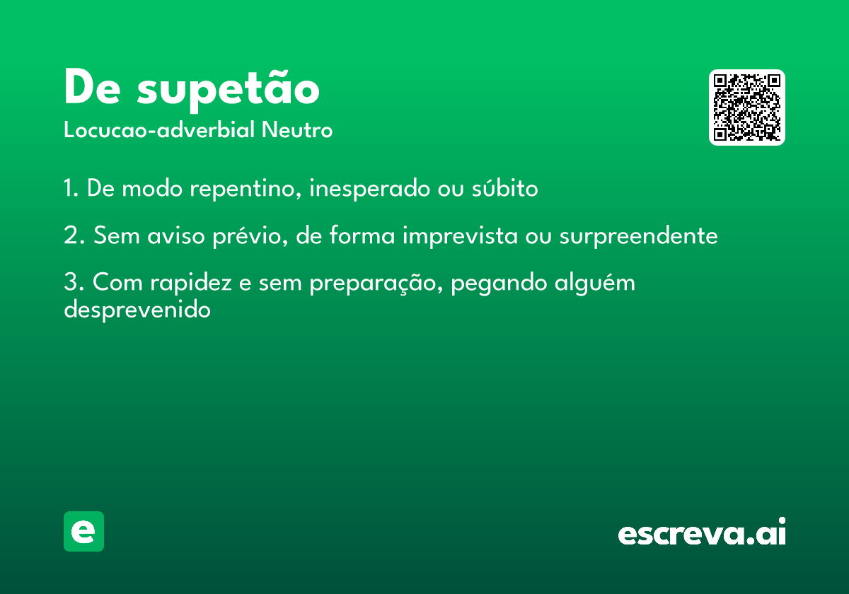 de supetão