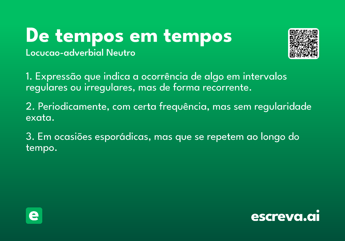 de tempos em tempos