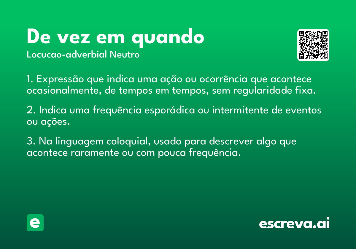 de vez em quando