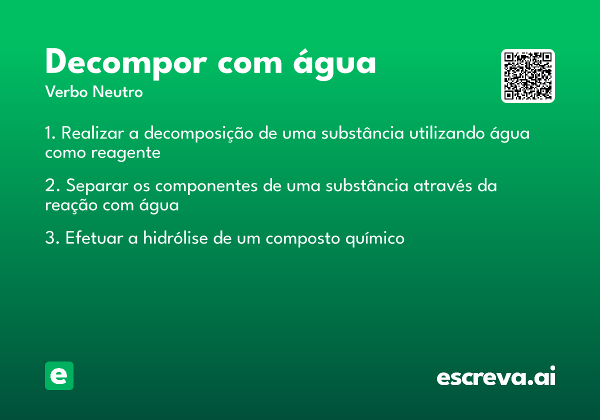 decompor com água