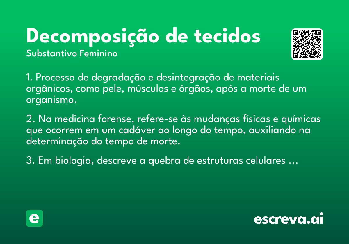 decomposição de tecidos
