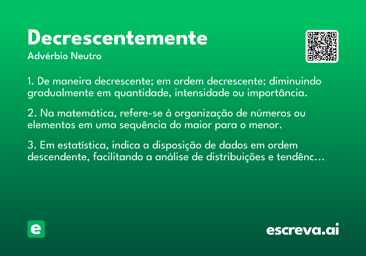 decrescentemente