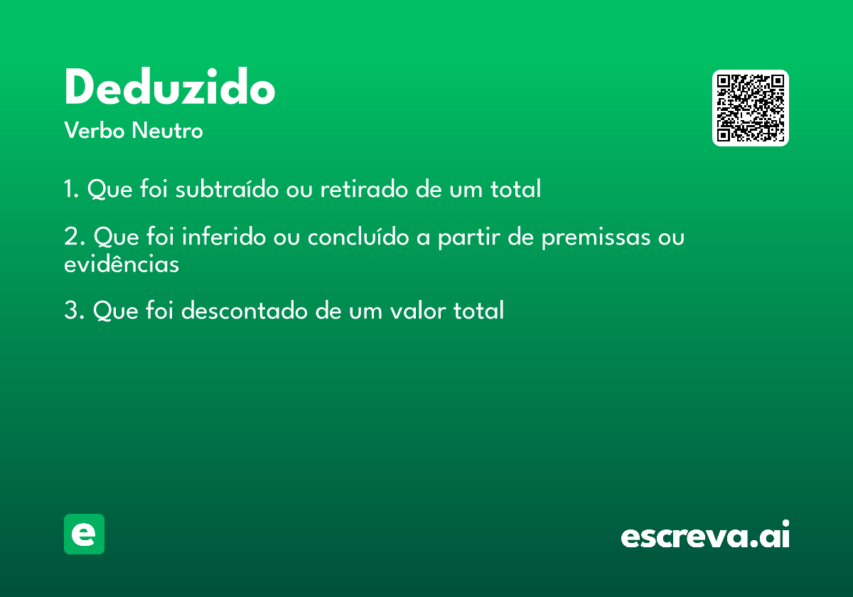 deduzido