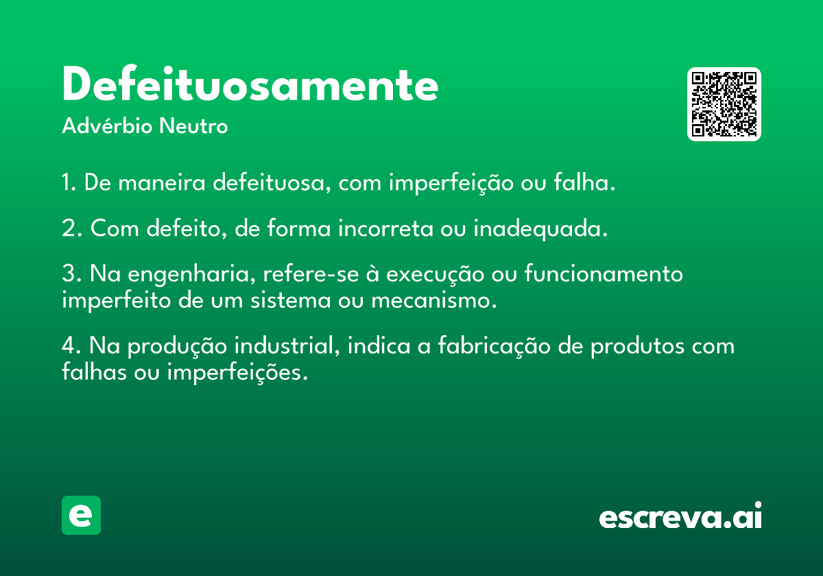 defeituosamente