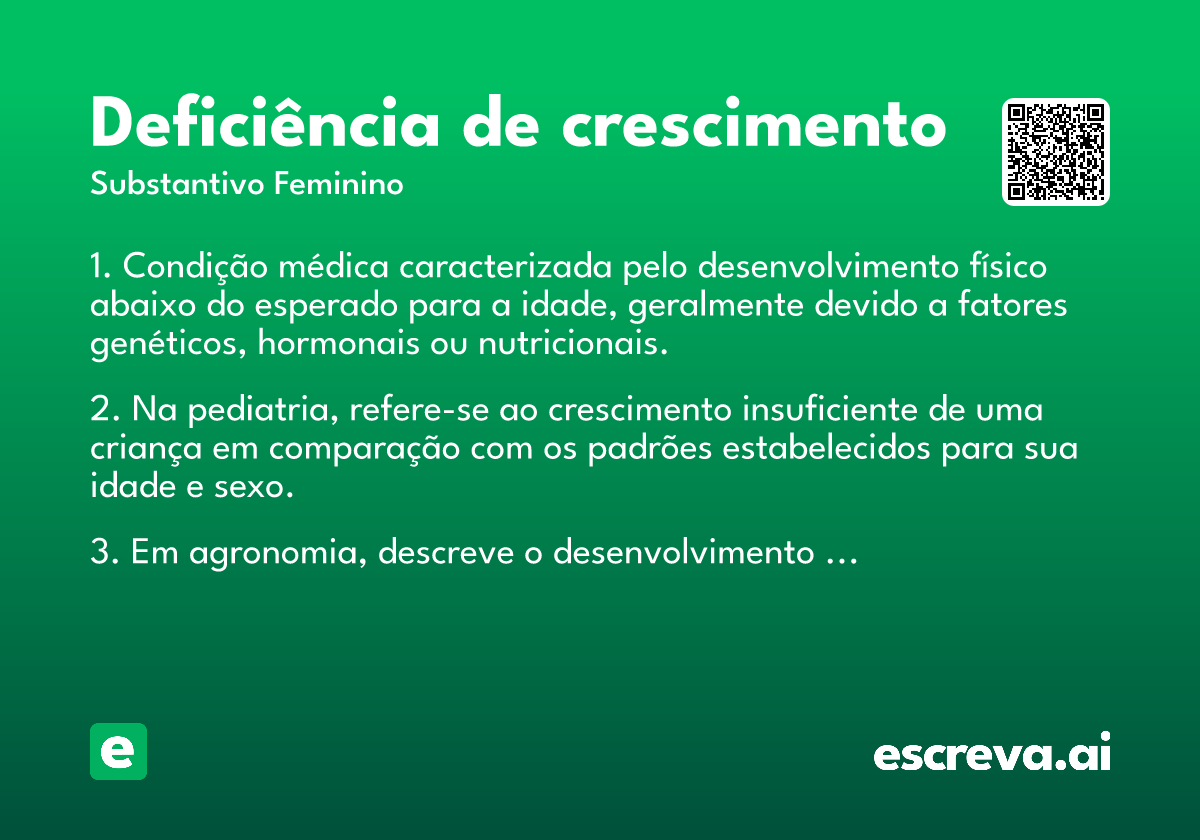 deficiência de crescimento