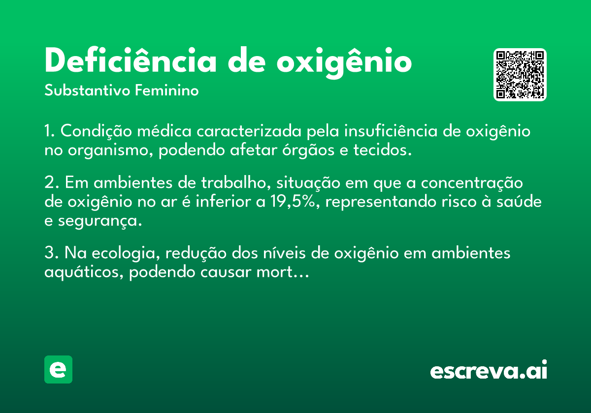 deficiência de oxigênio