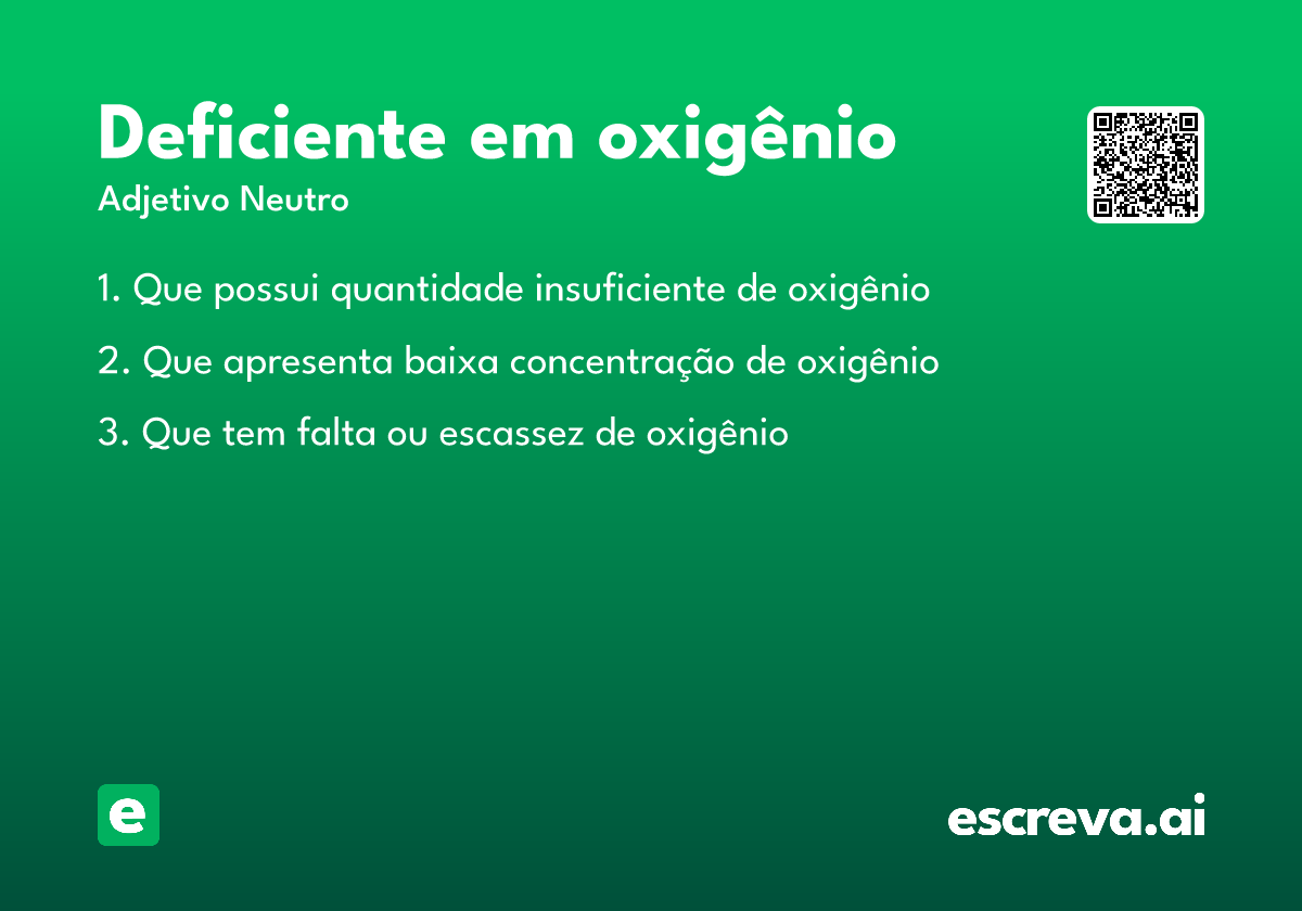deficiente em oxigênio