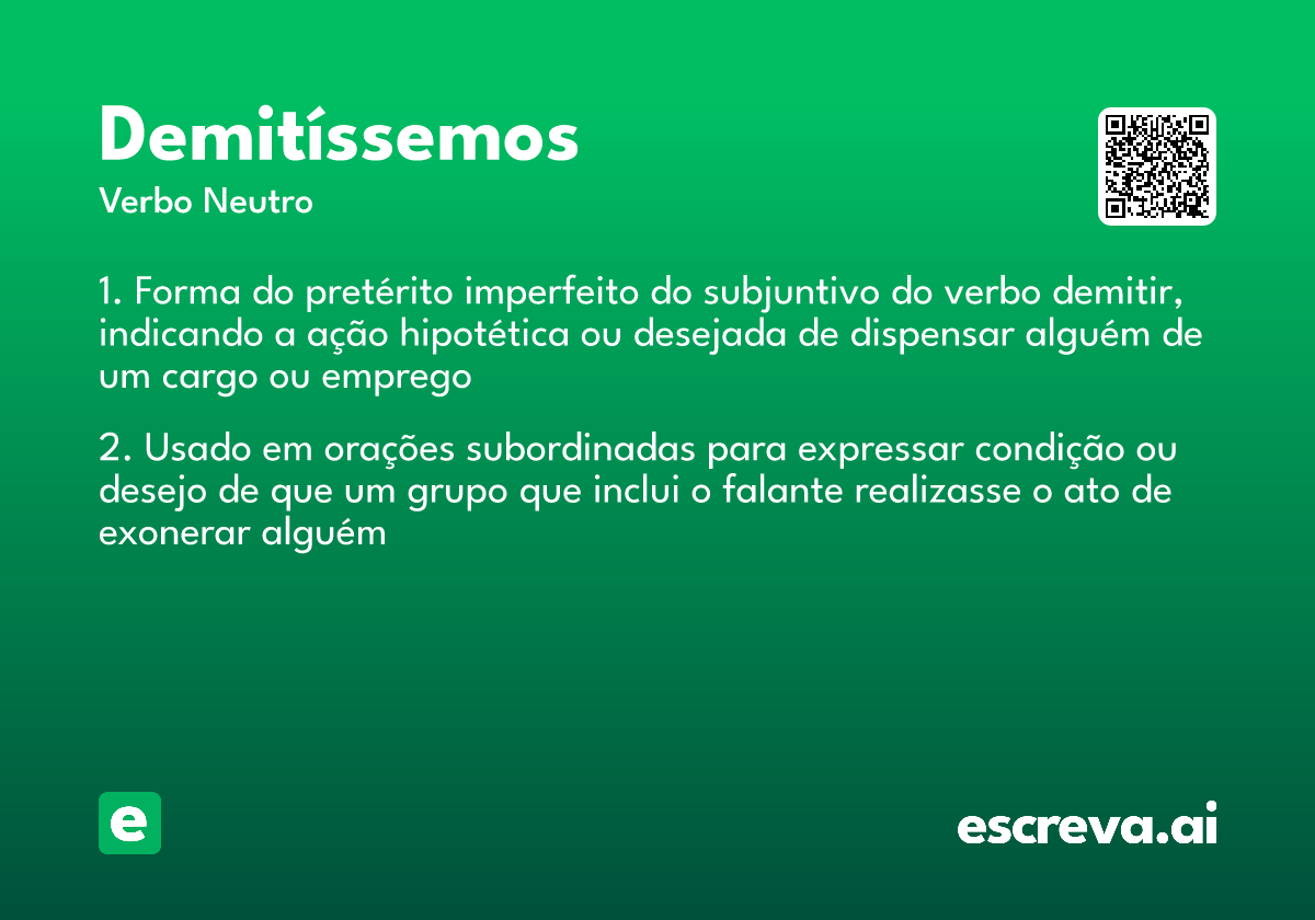 demitíssemos
