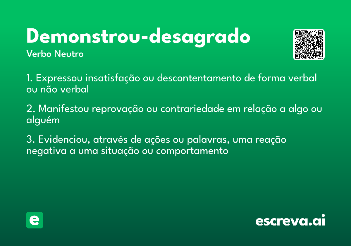 demonstrou-desagrado