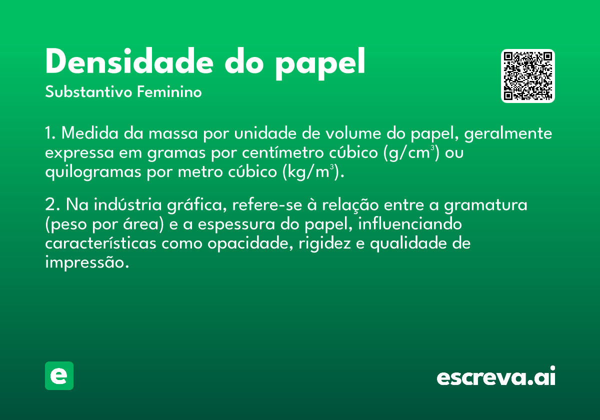 densidade do papel