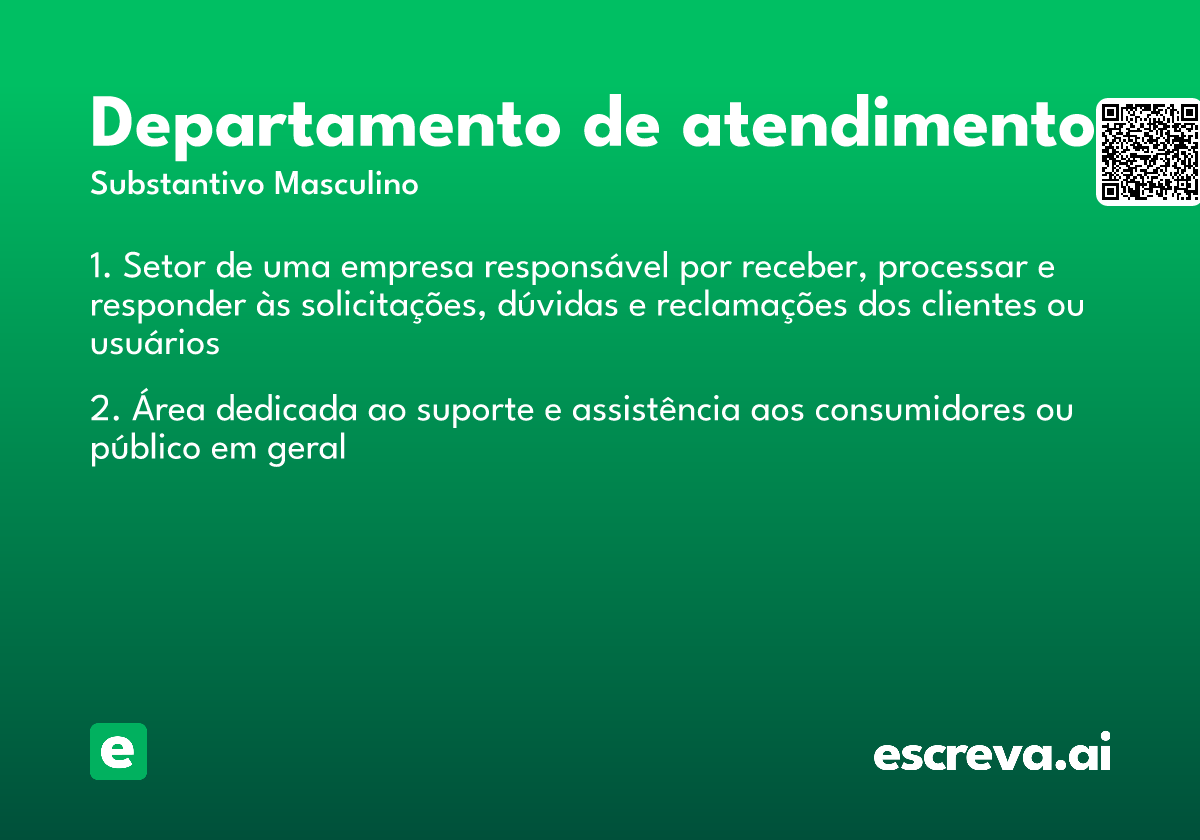 departamento de atendimento