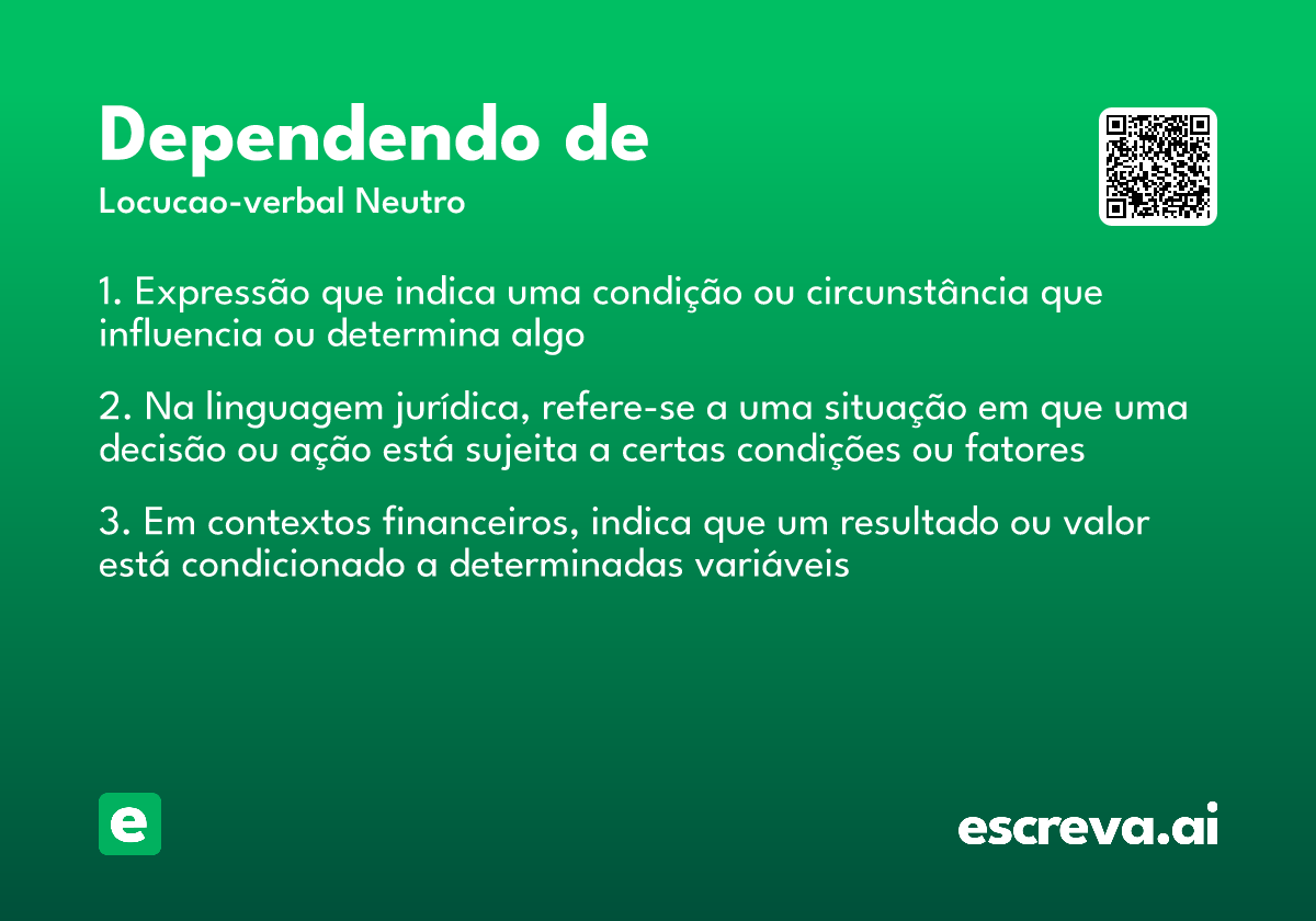 dependendo de