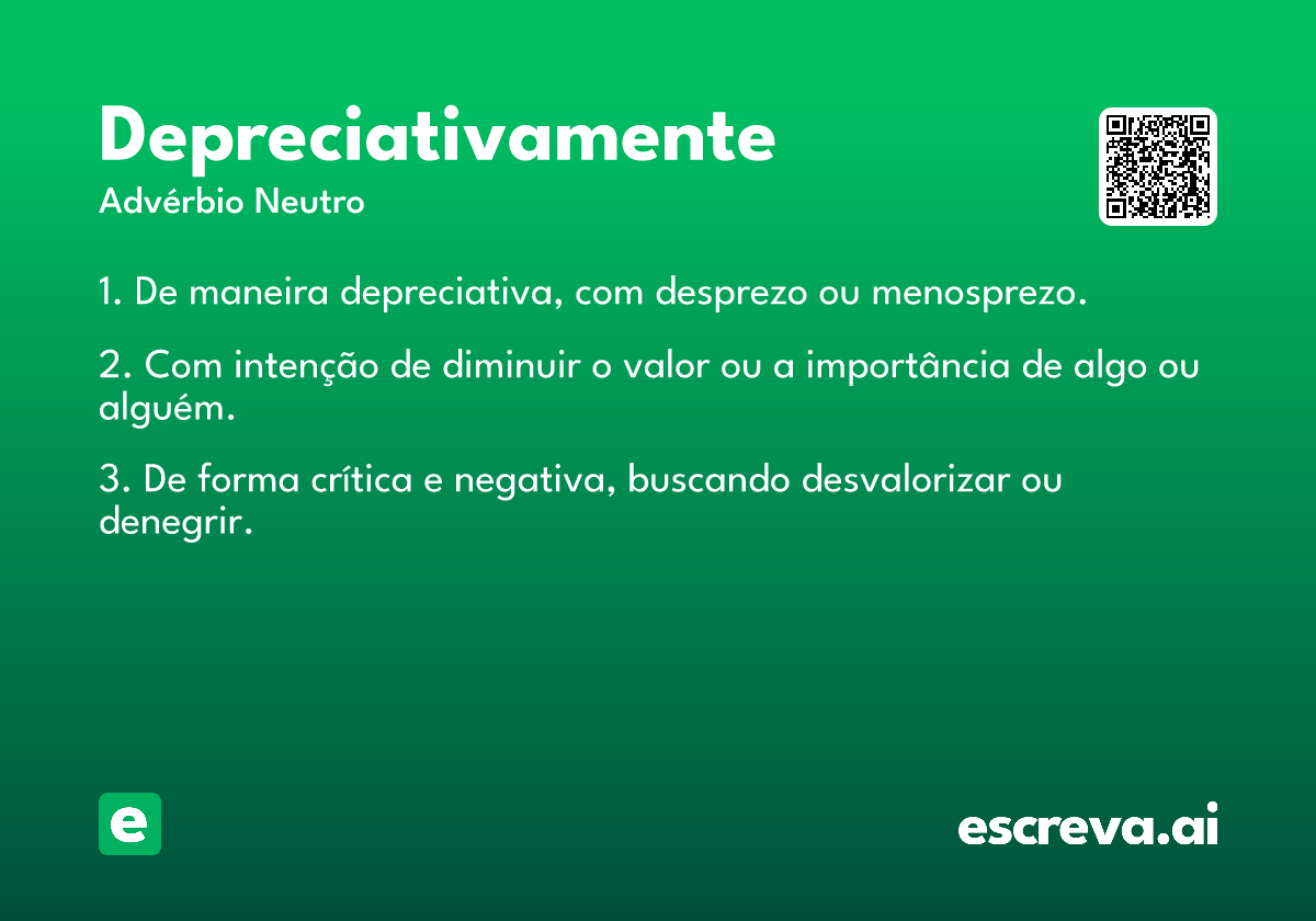 depreciativamente